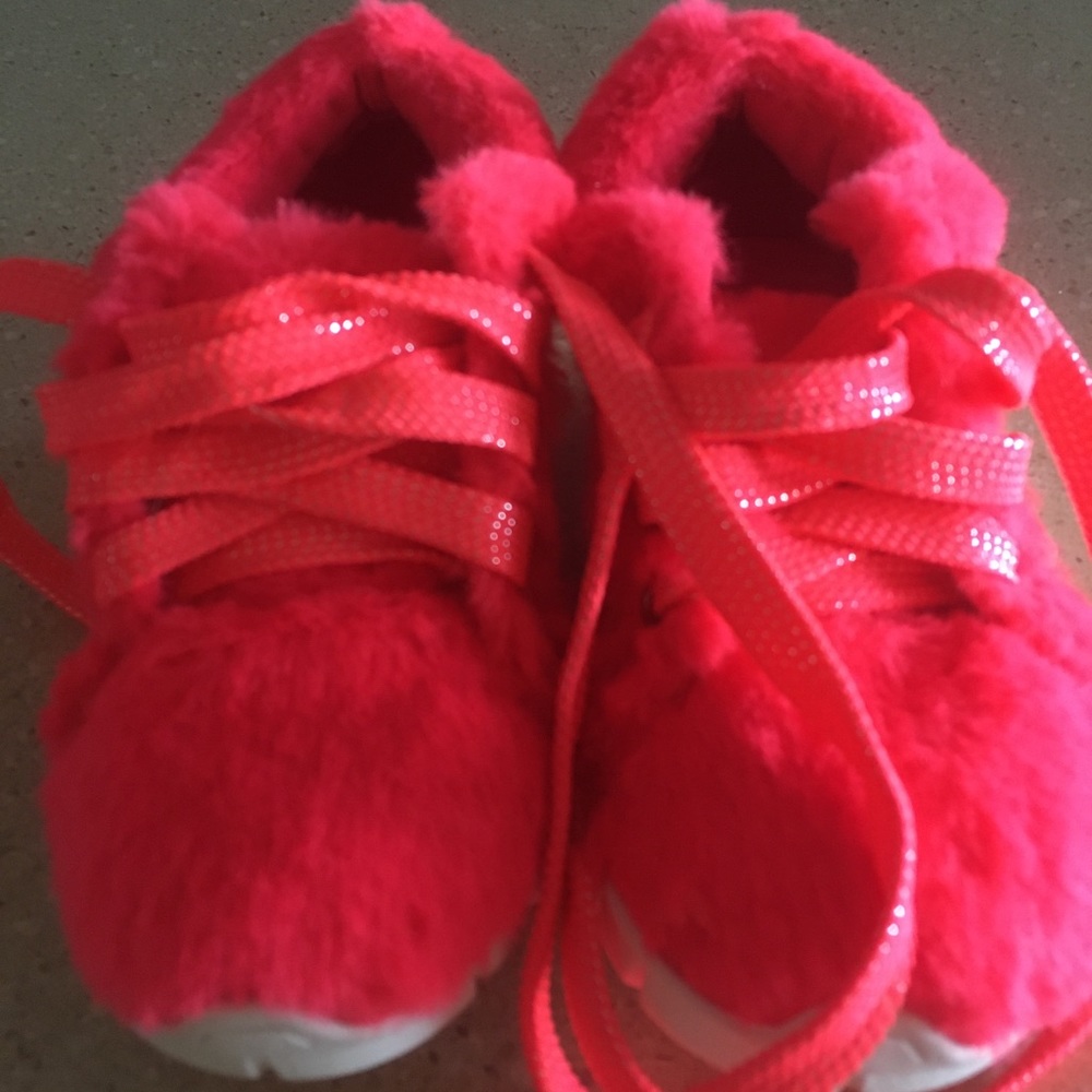 Billieblush pink "fuzzy" sneakers